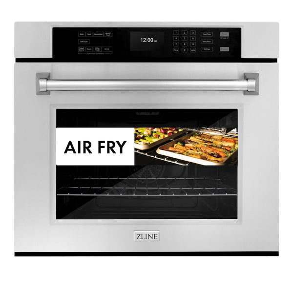ZLINE 30 in. Professional True Convection Single Wall Oven with Air Fry and Self Clean in Stainless Steel, Open Box-Good Condition