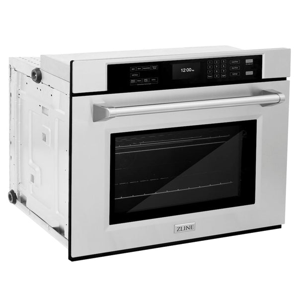 ZLINE 30 in. Professional True Convection Single Wall Oven with Air Fry and Self Clean in Stainless Steel, Open Box-Good Condition