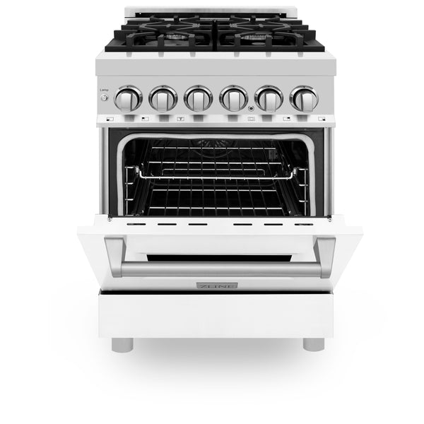 ZLINE 24 in. 2.8 cu. ft. Legacy Dual Fuel Range with 4 Burner Gas Cooktop and Electric Convection Oven