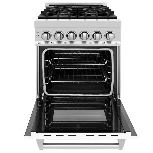 ZLINE 24 in. 2.8 cu. ft. Legacy Dual Fuel Range with 4 Burner Gas Cooktop and Electric Convection Oven