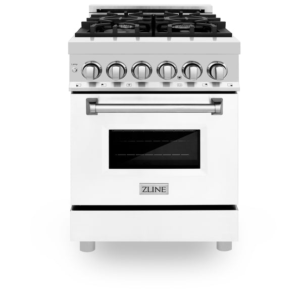 ZLINE 24 in. 2.8 cu. ft. Legacy Dual Fuel Range with 4 Burner Gas Cooktop and Electric Convection Oven