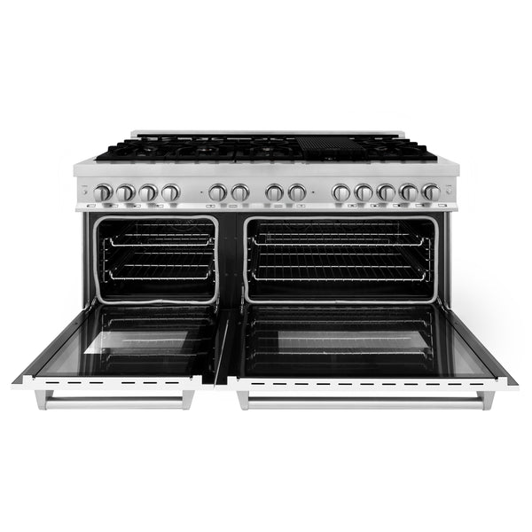 ZLINE 60 in. 7.4 cu. ft. Legacy Dual Fuel Range with 9 Burner Gas Cooktop and 2 Electric Convection Ovens