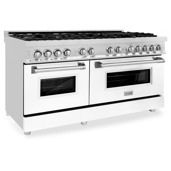 ZLINE 60 in. 7.4 cu. ft. Legacy Dual Fuel Range with 9 Burner Gas Cooktop and 2 Electric Convection Ovens