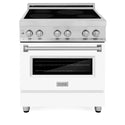 ZLINE 30 in. 4.0 cu. ft. Legacy Induction Range with 4 Element Cooktop and Electric Oven in Stainless Steel and White Matte Door, Open Box-Good Condition