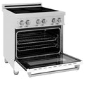 ZLINE 30 in. 4.0 cu. ft. Legacy Induction Range with 4 Element Cooktop and Electric Oven in Stainless Steel and White Matte Door, Open Box-Good Condition