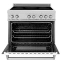 ZLINE 36 in. 4.6 cu. ft. Legacy Induction Range with 5 Element Cooktop and Electric Oven in Stainless Steel and White Matte Door, Open Box-Good Condition
