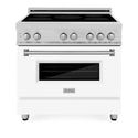 ZLINE 36 in. 4.6 cu. ft. Legacy Induction Range with 5 Element Cooktop and Electric Oven in Stainless Steel and White Matte Door, Open Box-Good Condition