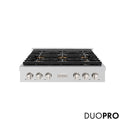 ZLINE 36 in. Paramount Gas Rangetop with 6 Burner DuoPro™ Cooktop in Stainless Steel