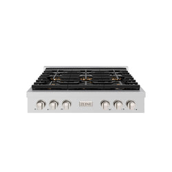 ZLINE 36 in. Paramount Gas Rangetop with 6 Burner DuoPro™ Cooktop in Stainless Steel (PSRT36)