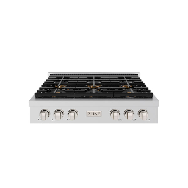 ZLINE 36 in. Paramount Gas Rangetop with 6 Burner DuoPro™ Cooktop in Stainless Steel (PSRT36)