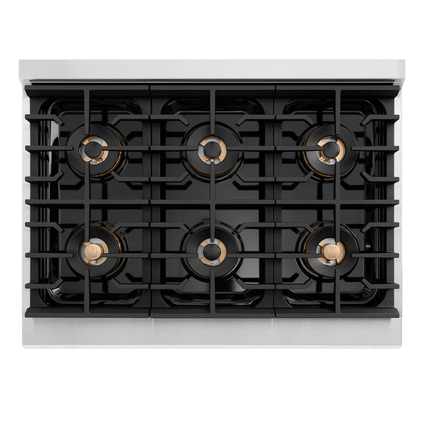 ZLINE 36 in. Paramount Gas Rangetop with 6 Burner DuoPro™ Cooktop in Stainless Steel