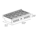 ZLINE 48 in. Paramount Gas Rangetop with 8 Burner DuoPro™ Cooktop in Satin Stainless Steel, Open Box-Great Condition