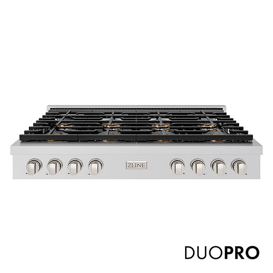 ZLINE 48 in. Paramount Gas Rangetop with 8 Burner DuoPro™ Cooktop in Stainless Steel