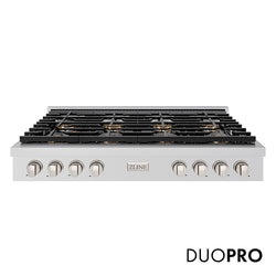 ZLINE 48 in. Paramount Gas Rangetop with 8 Burner DuoPro™ Cooktop in Stainless Steel