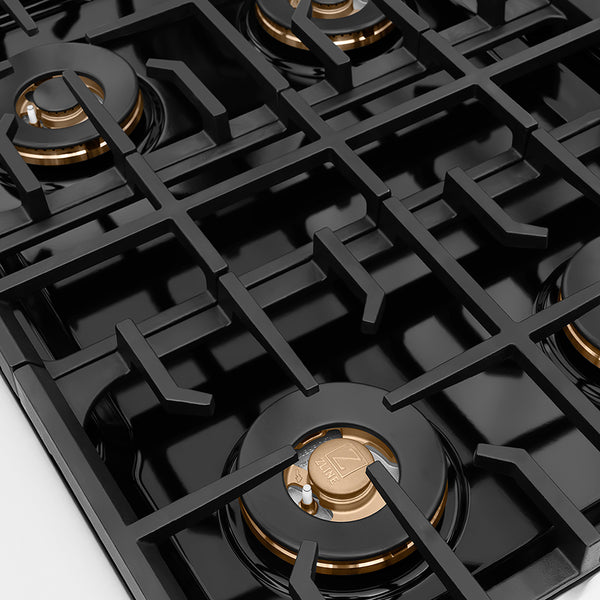 ZLINE Autograph Edition 30 in. Paramount Gas Rangetop with 4 Burner DuoPro™ Cooktop in Stainless Steel and Polished Gold Accents (PSRTZ-30-G)