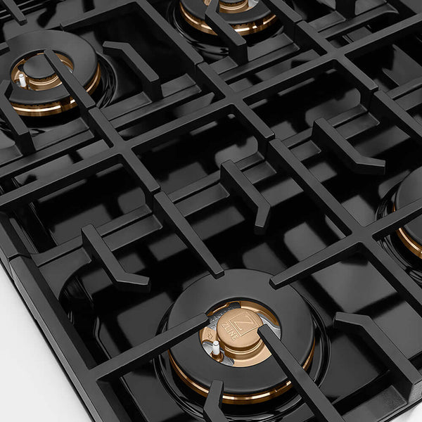 ZLINE Autograph Edition 30 in. Paramount Gas Rangetop with 4 Burner DuoPro™ Cooktop in Stainless Steel and Polished Gold Accents, Open Box-Good Condition