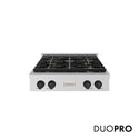 ZLINE Autograph Edition 30 in. Paramount Gas Rangetop with 4 Burner DuoPro™ Cooktop in Stainless Steel and Matte Black Accents, Open Box-Great Condition