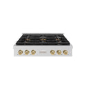 ZLINE Autograph Edition 36 in. Paramount Gas Rangetop with 6 Burner DuoPro™ Cooktop in Stainless Steel and Champagne Bronze Accents, Open Box-Great Condition
