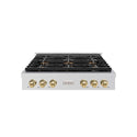 ZLINE Autograph Edition 36 in. Paramount Gas Rangetop with 6 Burner DuoPro™ Cooktop in Stainless Steel and Champagne Bronze Accents, Open Box-Good Condition