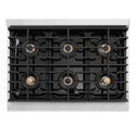 ZLINE Autograph Edition 36 in. Paramount Gas Rangetop with 6 Burner DuoPro™ Cooktop in Stainless Steel and Champagne Bronze Accents, Open Box-Good Condition