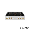 ZLINE Autograph Edition 36 in. Paramount Gas Rangetop with 6 Burner DuoPro™ Cooktop in Stainless Steel and Polished Gold Accents, Open Box-Good Condition