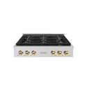 ZLINE Autograph Edition 36 in. Paramount Gas Rangetop with 6 Burner DuoPro™ Cooktop in Stainless Steel and Polished Gold Accents, Open Box-Great Condition