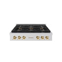 ZLINE Autograph Edition 36 in. Paramount Gas Rangetop with 6 Burner DuoPro™ Cooktop in Stainless Steel and Polished Gold Accents, Open Box-Good Condition