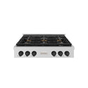 ZLINE Autograph Edition 36 in. Paramount Gas Rangetop with 6 Burner DuoPro™ Cooktop in Stainless Steel and Matte Black Accents (PSRTZ-36-MB)