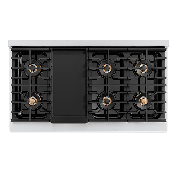 ZLINE Autograph Edition 48 in. Paramount Gas Rangetop with 8 Burner DuoPro™ Cooktop in Stainless Steel and Polished Gold Accents, Open Box-Great Condition
