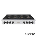 ZLINE Autograph Edition 48 in. Paramount Gas Rangetop with 8 Burner DuoPro™ Cooktop in Stainless Steel and Matte Black Accents, Open Box-Good Condition