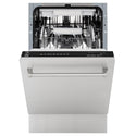 ZLINE 18 in. Tallac Series 3rd Rack Dishwasher with Auto Door Open Drying, 51dBa, Stainless Steel Panel (DWV-304-18)