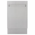 ZLINE 18 in. Tallac Series 3rd Rack Dishwasher with Auto Door Open Drying, 51dBa, Stainless Steel Panel (DWV-304-18)