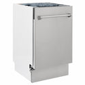ZLINE 18 in. Tallac Series 3rd Rack Dishwasher with Auto Door Open Drying, 51dBa, Stainless Steel Panel (DWV-304-18)