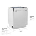 ZLINE 24 in. Tallac Series 3rd Rack Dishwasher with Auto Door Open Drying, 51dBa, Stainless Steel Panel (DWV-304-24)