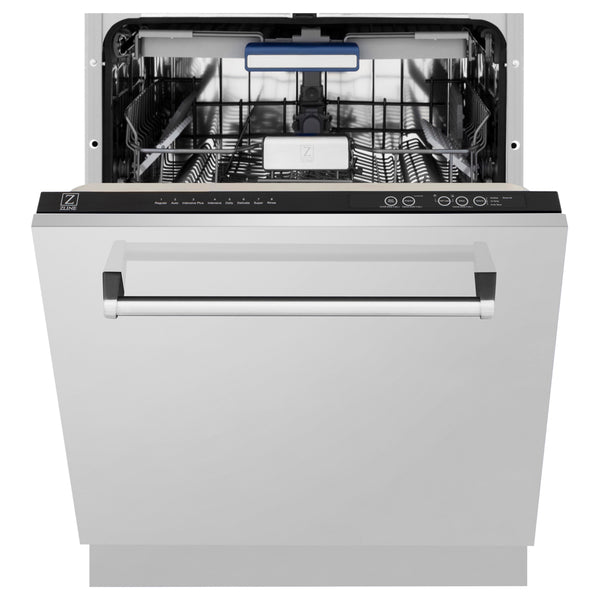 ZLINE 24 in. Tallac Series 3rd Rack Dishwasher with Auto Door Open Drying, 51dBa, Stainless Steel Panel (DWV-304-24)