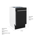 ZLINE 18 in. Tallac Series 3rd Rack Dishwasher with Auto Door Open Drying, 51dBa, Black Matte Panel (DWV-BLM-18)