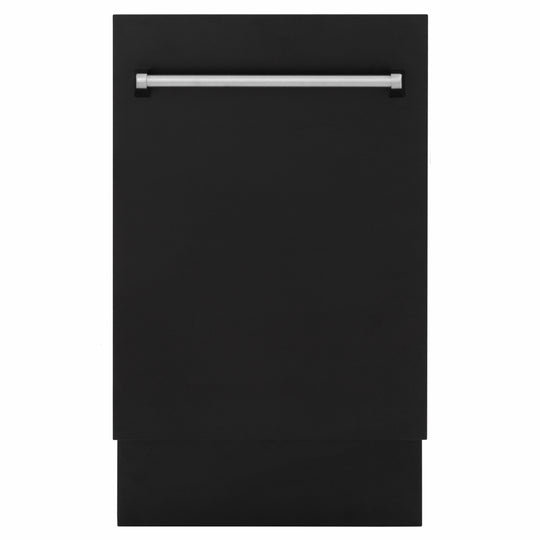 ZLINE 18 in. Tallac Series 3rd Rack Dishwasher with Auto Door Open Drying, 51dBa, Black Matte Panel (DWV-BLM-18)