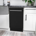 ZLINE 18 in. Tallac Series 3rd Rack Dishwasher with Auto Door Open Drying, 51dBa, Black Matte Panel (DWV-BLM-18)