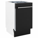 ZLINE 18 in. Tallac Series 3rd Rack Dishwasher with Auto Door Open Drying, 51dBa, Black Matte Panel (DWV-BLM-18)