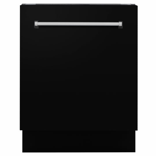 ZLINE 24 in. Tallac Series 3rd Rack Dishwasher with Auto Door Open Drying, 51dBa, Black Matte Panel (DWV-BLM-24)