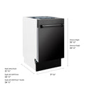 ZLINE 18 in. Tallac Series 3rd Rack Dishwasher with Auto Door Open Drying, 51dBa, Black Stainless Steel Panel (DWV-BS-18)