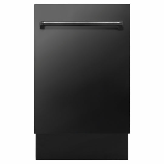 ZLINE 18 in. Tallac Series 3rd Rack Dishwasher with Auto Door Open Drying, 51dBa, Black Stainless Steel Panel (DWV-BS-18)
