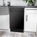 ZLINE 18 in. Tallac Series 3rd Rack Dishwasher with Auto Door Open Drying, 51dBa, Black Stainless Steel Panel (DWV-BS-18)