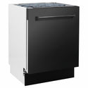 ZLINE 24 in. Tallac Series 3rd Rack Dishwasher with Auto Door Open Drying, 51dBa, Black Stainless Steel Panel (DWV-BS-24)