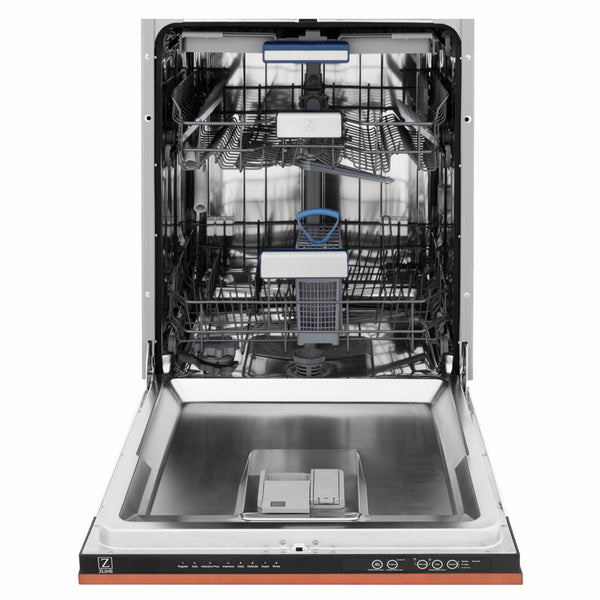 ZLINE 24 in. Tallac Series 3rd Rack Dishwasher with Auto Door Open Drying, 51dBa, Copper Panel (DWV-C-24)