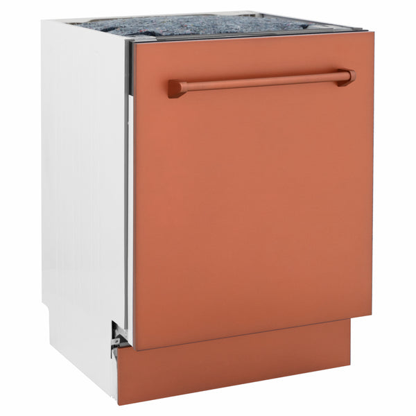 ZLINE 24 in. Tallac Series 3rd Rack Dishwasher with Auto Door Open Drying, 51dBa, Copper Panel (DWV-C-24)