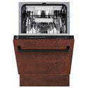 ZLINE 18 in. Tallac Series 3rd Rack Dishwasher with Auto Door Open Drying, 51dBa, Hand-Hammered Copper Panel (DWV-HH-18)