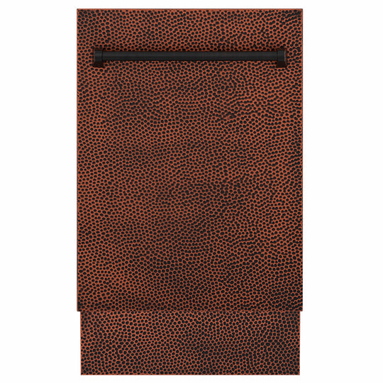 ZLINE 18 in. Tallac Series 3rd Rack Dishwasher with Auto Door Open Drying, 51dBa, Hand-Hammered Copper Panel (DWV-HH-18)