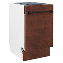 ZLINE 18 in. Tallac Series 3rd Rack Dishwasher with Auto Door Open Drying, 51dBa, Hand-Hammered Copper Panel (DWV-HH-18)