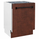 ZLINE 24 in. Tallac Series 3rd Rack Dishwasher with Auto Door Open Drying, 51dBa, Hand-Hammered Copper Panel (DWV-HH-24)